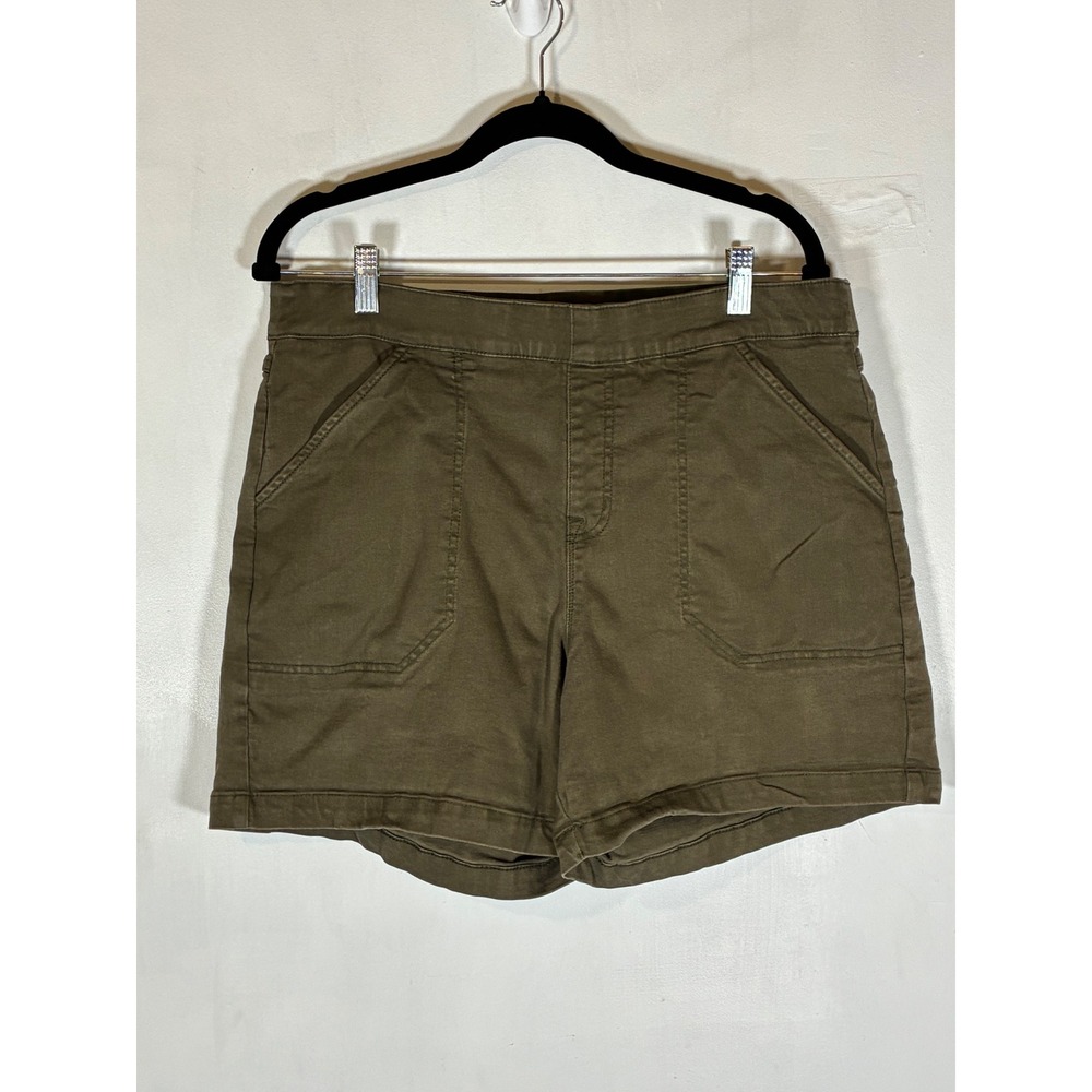 Nautica Jeans Women's Large Olive Green Stretch Utility Shorts High Rise
